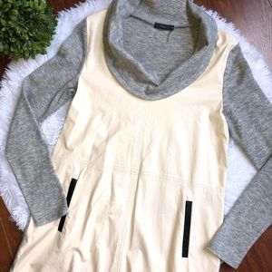 Anthropologie THML Leather Look Cowl Neck Sweater